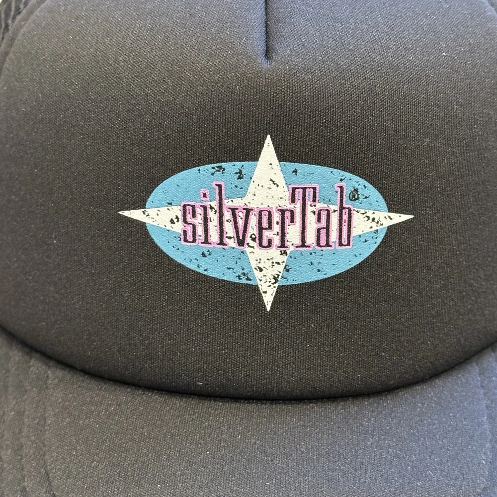 Levi's Silver Tab Hat Retro Logo Snapback Trucker Cap Black Foam Mesh One Sz NEW